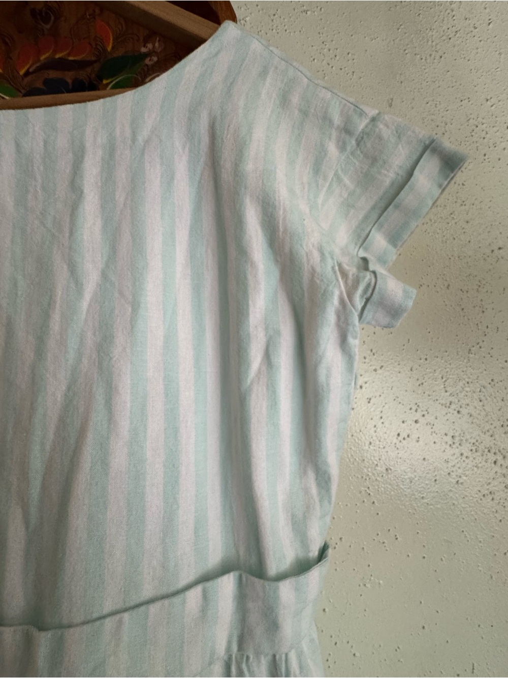 Hope & Henry Stripe Linen Organic Cotton Blend Dress with Patch Pockets Size 4 - Picture 3 of 12